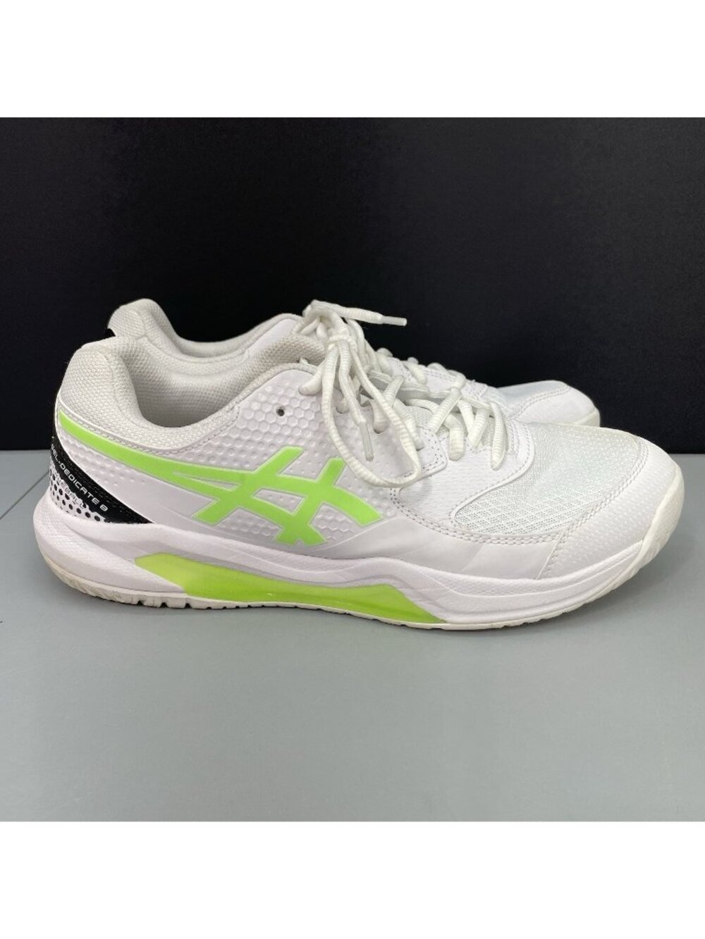 Asics Gel Dedicate 8 Sneakers Shoes Court Tennis Pickleball White Mens 9.5